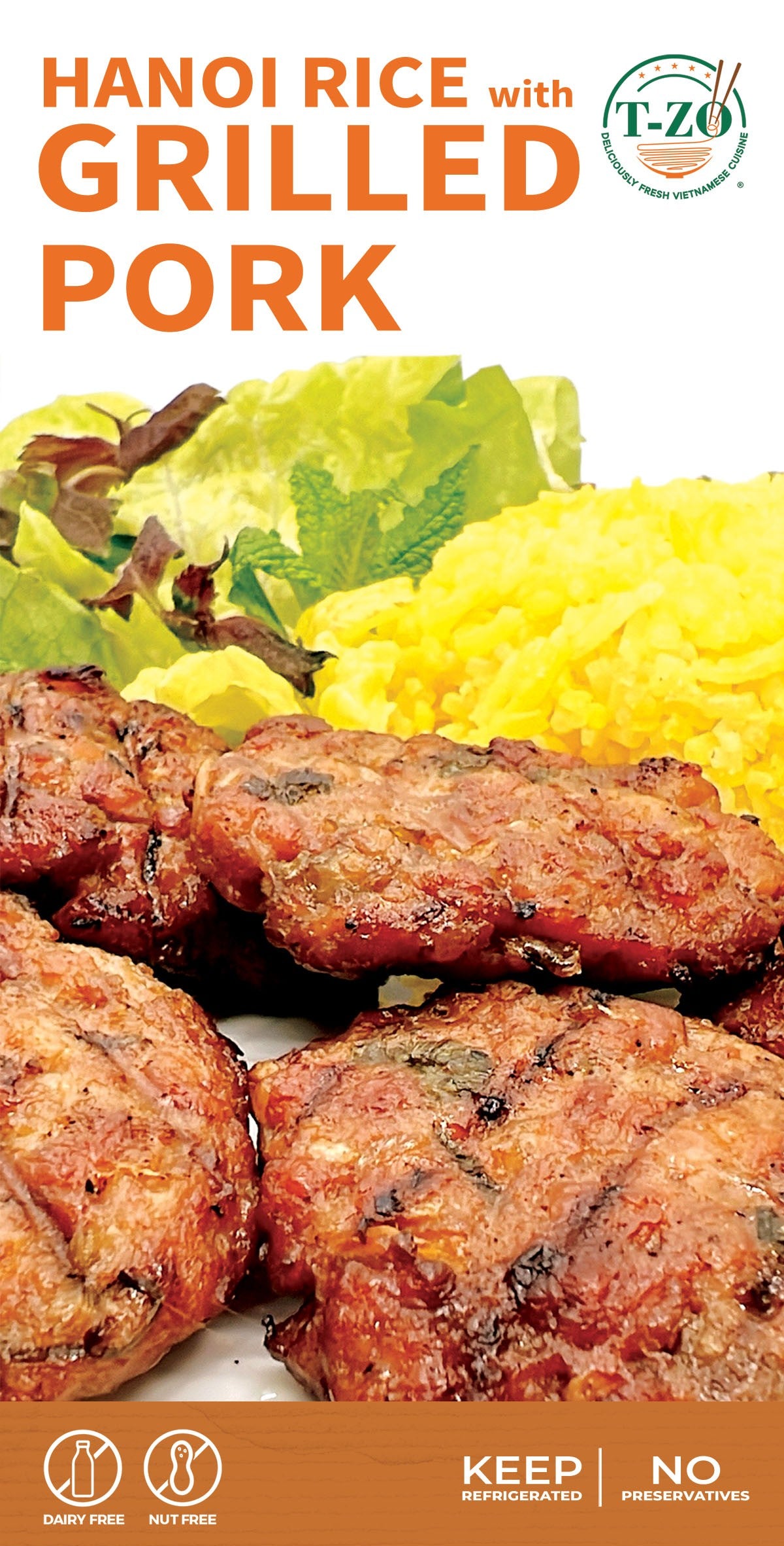 Smoky flavorful Hanoi rice with flame-grilled pork